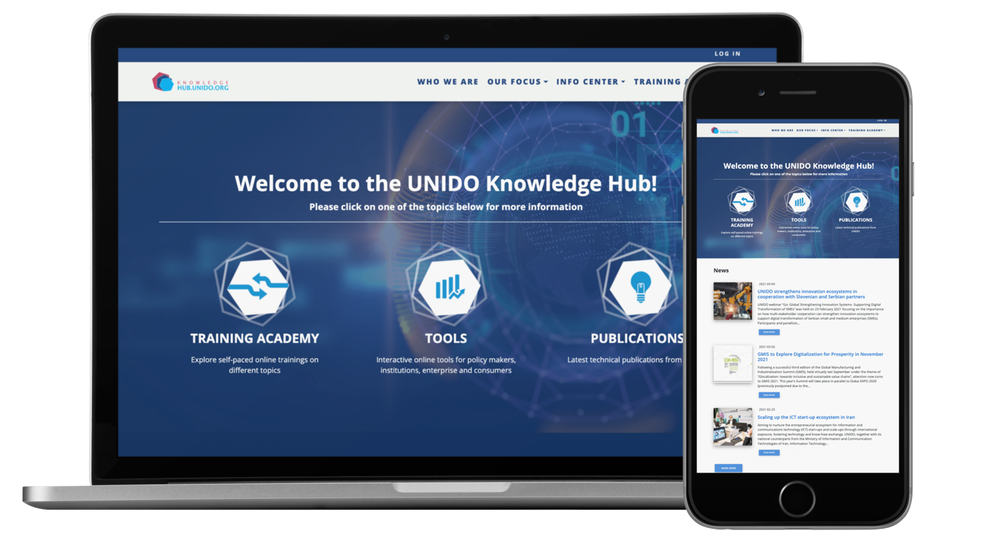 UNIDO Knowledge Hub Screens